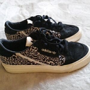 Adidas Women's Black and Animal Print Sneakers
